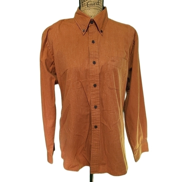 DOCKERS | Orange Long Sleeve Button Down Shirt | Medium - Picture 1 of 3
